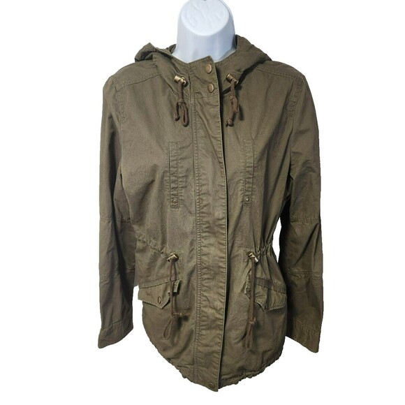Love Tree Hooded Utility Jacket Large | Olive Green, Cotton, Good Condition - Picture 1 of 9